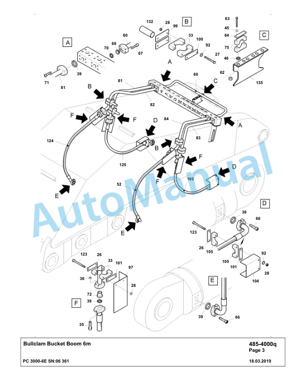 Komatsu PC3000-6E Hydraulic Mining Excavator Parts Manual G06361-4