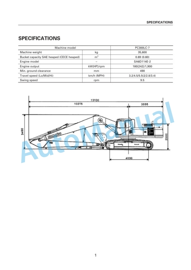 Komatsu PC300LC-7 Hydraulic Excavator Field Assembly Instruction SEAW005800-2
