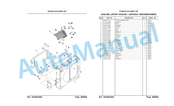 Komatsu PC300SE-8, PC300LCSE-8 Hydraulic Excavator Parts Manual LEPBP30801-2