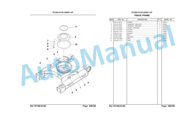 Komatsu PC300SE-8, PC300LCSE-8 Hydraulic Excavator Parts Manual LEPBP30801-4