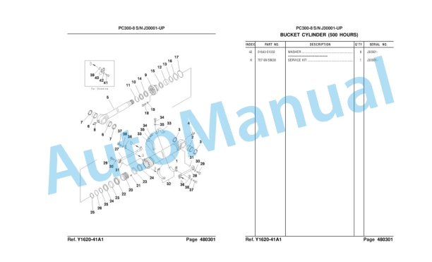 Komatsu PC300SE-8, PC300LCSE-8 Hydraulic Excavator Parts Manual LEPBP30801-5