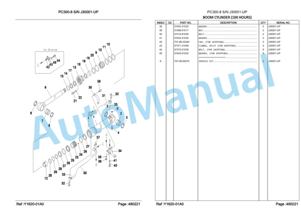 Komatsu PC300SE-8, PC300LCSE-8 Hydraulic Excavator Parts Manual LEPBP30805-5