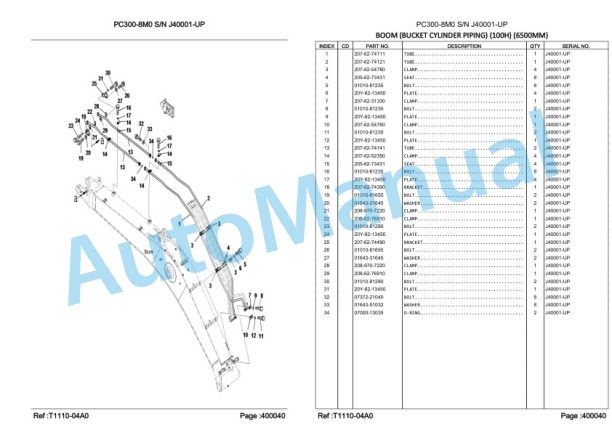 Komatsu PC300SE-8M0, PC300LCSE-8M0 Hydraulic Excavator Parts Manual LEPBP308M2-5