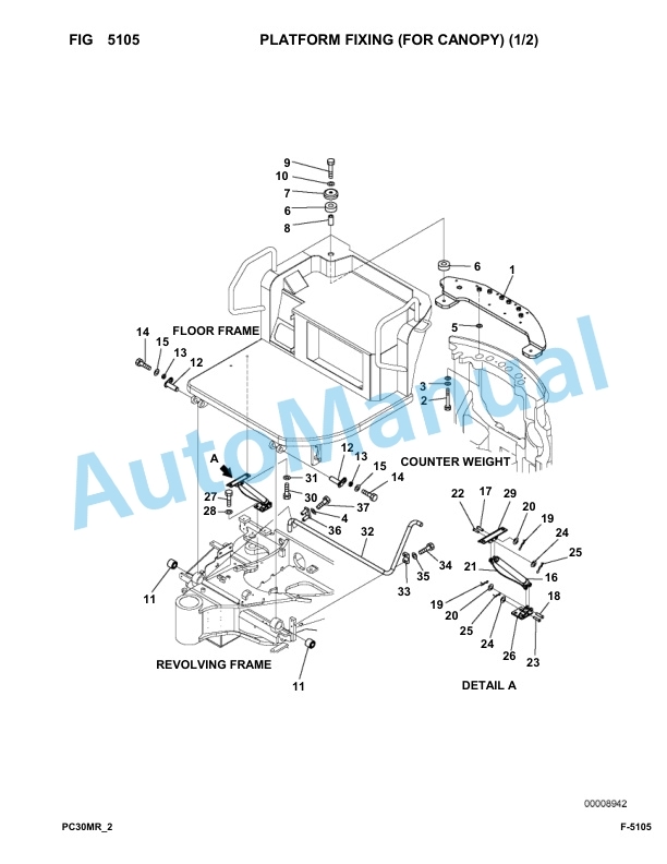 Komatsu PC30MR-2 Hydraulic Excavator Parts Manual F00103-Up-3