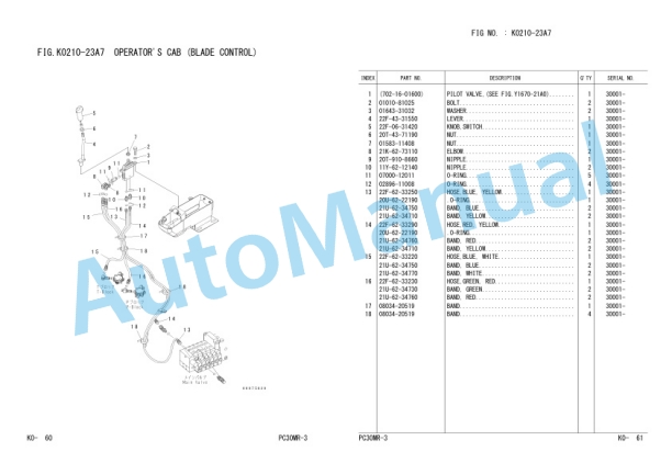 Komatsu PC30MR-3-F Hydraulic Excavator Parts Manual FBN00555-00-3