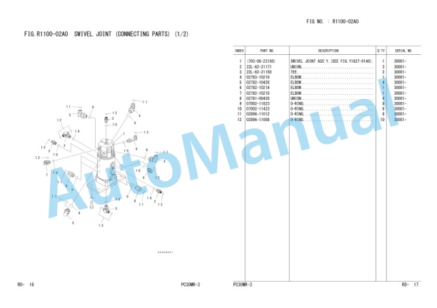 Komatsu PC30MR-3-F Hydraulic Excavator Parts Manual FBN00555-00-4