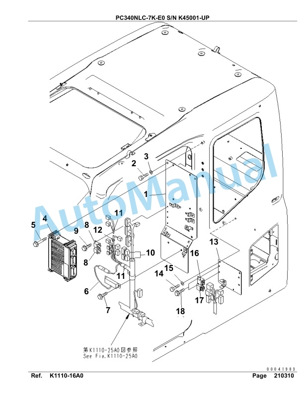 Komatsu PC340NLC-7K-E0 Hydraulic Excavator Parts Manual SAA6D2PC-3