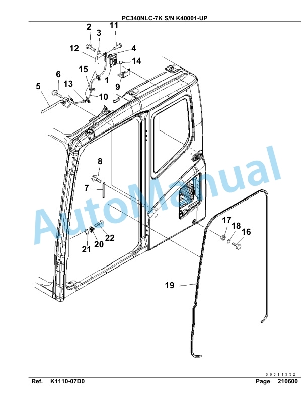 Komatsu PC340NLC-7K Hydraulic Excavator Parts Manual SAA6D12U-3