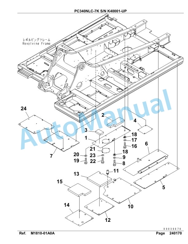 Komatsu PC340NLC-7K Hydraulic Excavator Parts Manual SAA6D12U-4
