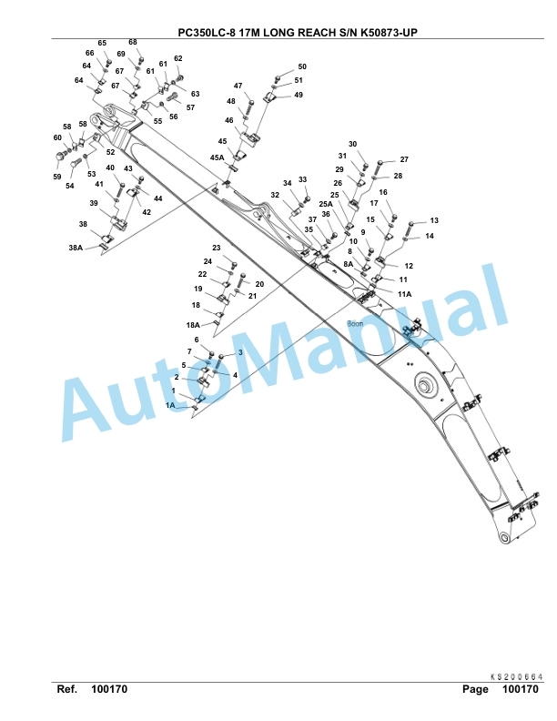 Komatsu PC350LC-8 17M Long Reach Hydraulic Excavator Parts Manual K50873-UP-3