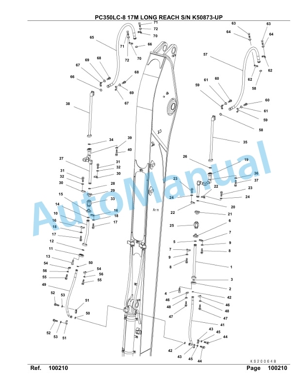 Komatsu PC350LC-8 17M Long Reach Hydraulic Excavator Parts Manual K50873-UP-4