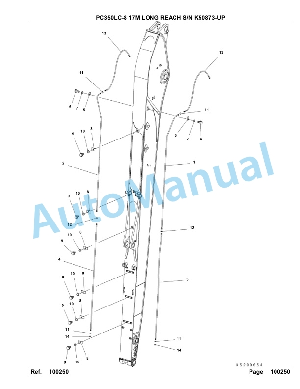 Komatsu PC350LC-8 17M Long Reach Hydraulic Excavator Parts Manual K50873-UP-5