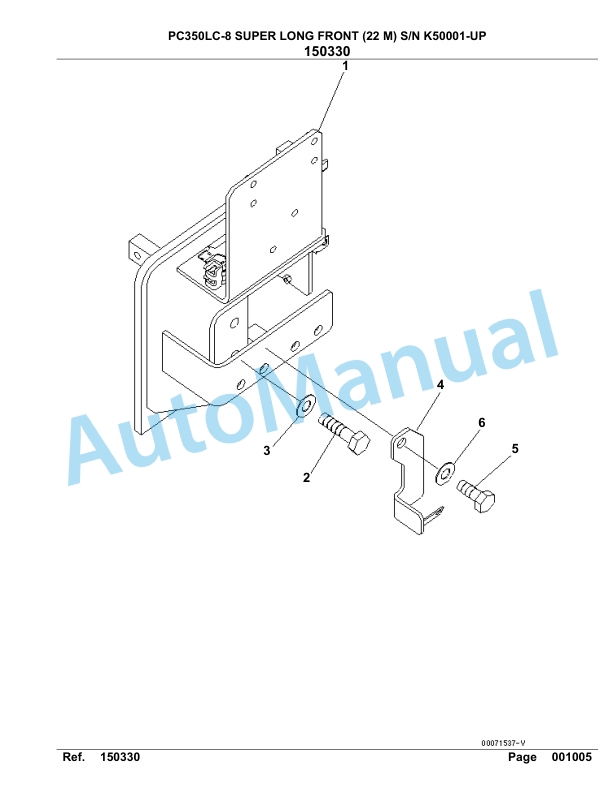 Komatsu PC350LC-8 Super Long Front 22M Hydraulic Excavator Parts Manual K50001-UP-2
