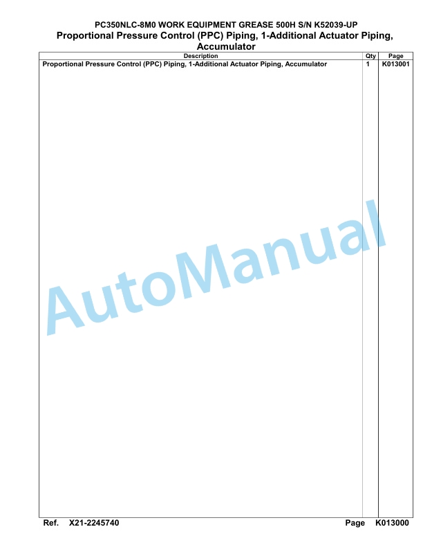 Komatsu PC350NLC-8M0 Work Equipment Grease Hydraulic Excavator Parts Manual PC00084U-4