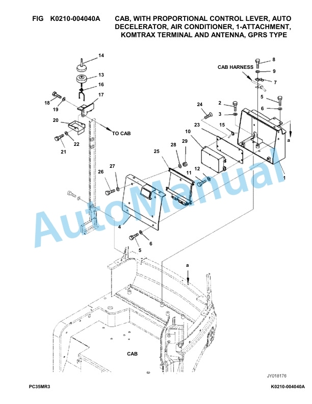 Komatsu PC35MR-3 Hydraulic Excavator Parts Manual F30001-UP-3