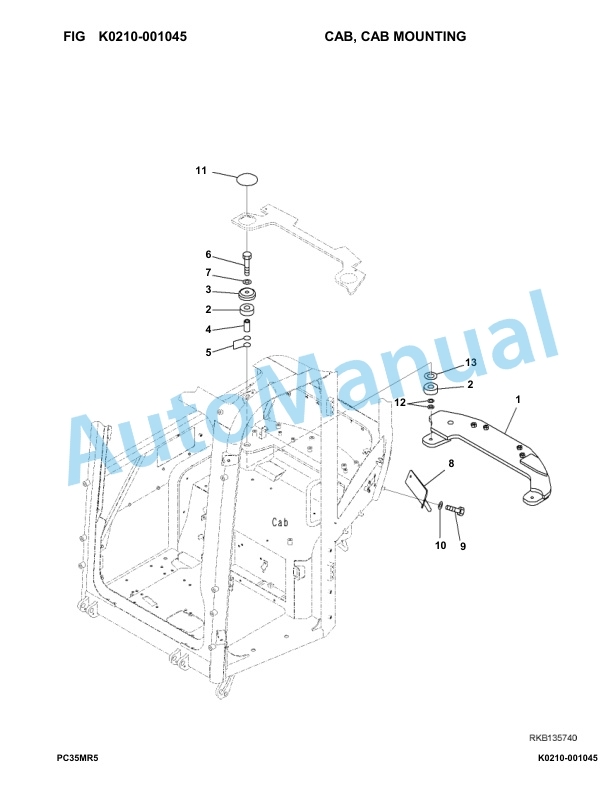 Komatsu PC35MR-5 Hydraulic Excavator Parts Manual F50003-UP-3