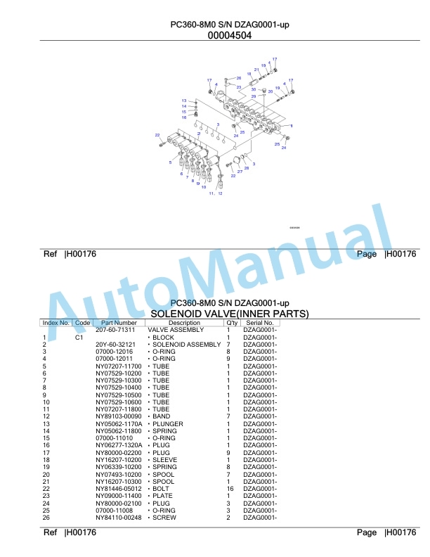 Komatsu PC360-8M0 Hydraulic Excavator Parts Manual DZAG0001-up-3