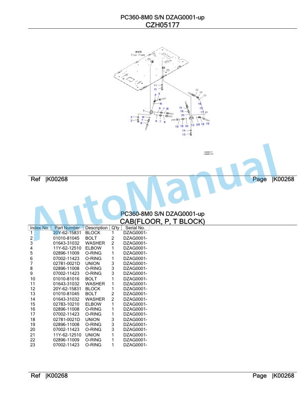 Komatsu PC360-8M0 Hydraulic Excavator Parts Manual DZAG0001-up-4