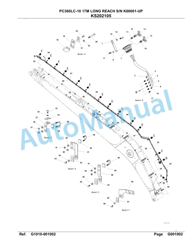 Komatsu PC360LC-10 17M Long Reach Hydraulic Excavator Parts Manual K60001-UP-2