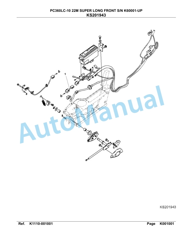 Komatsu PC360LC-10 22M Super Long Front Hydraulic Excavator Parts Manual K60001-UP-3