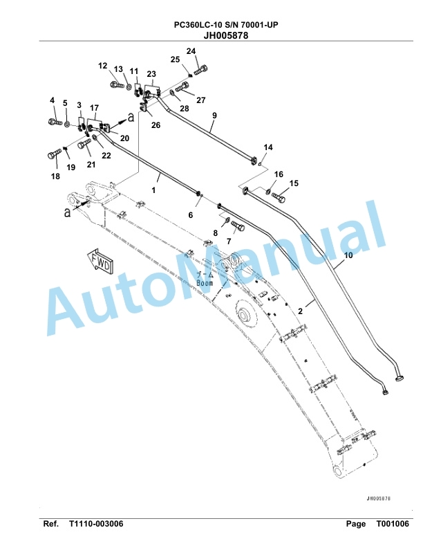 Komatsu PC360LC-10 Hydraulic Excavator Parts Manual 70001-UP-5