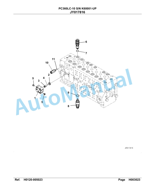 Komatsu PC360LC-10 Hydraulic Excavator Parts Manual SAA6E5AU-2