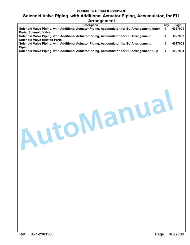 Komatsu PC360LC-10 Hydraulic Excavator Parts Manual SAA6E5AU-3