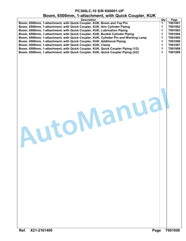 Komatsu PC360LC-10 Hydraulic Excavator Parts Manual SAA6E5AU-5