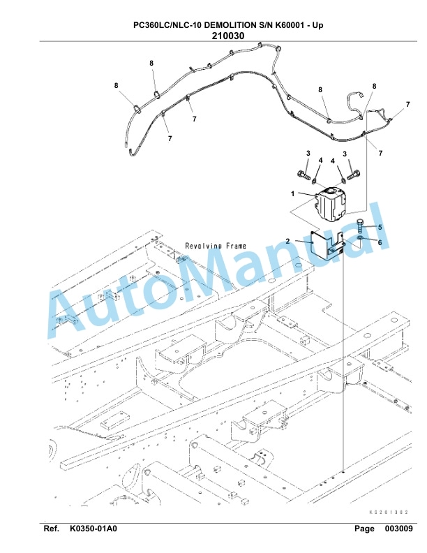 Komatsu PC360LC-10, PC360NLC-10 Demonlition Hydraulic Excavator Parts Manual K60001-Up-3