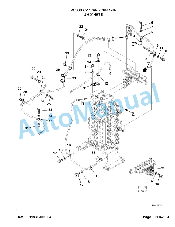 Komatsu PC360LC-11 Hydraulic Excavator Parts Manual PC00020U-3