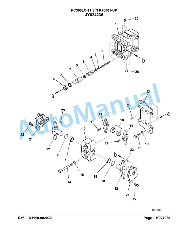 Komatsu PC360LC-11 Hydraulic Excavator Parts Manual PC00020U-4