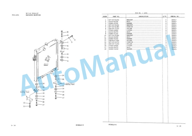 Komatsu PC360LC-5 Hydraulic Excavator Parts Manual PEPBU2080503-2