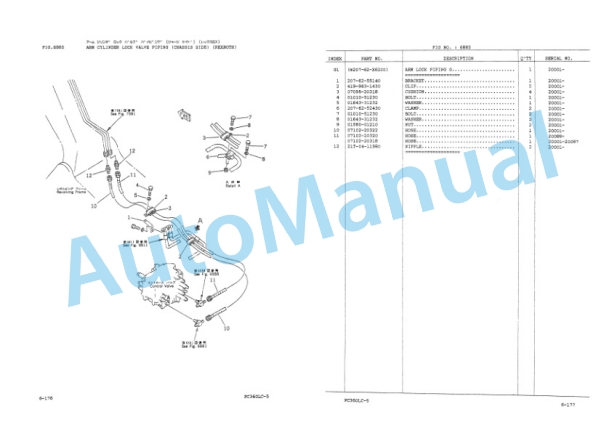 Komatsu PC360LC-5 Hydraulic Excavator Parts Manual PEPBU2080503-5