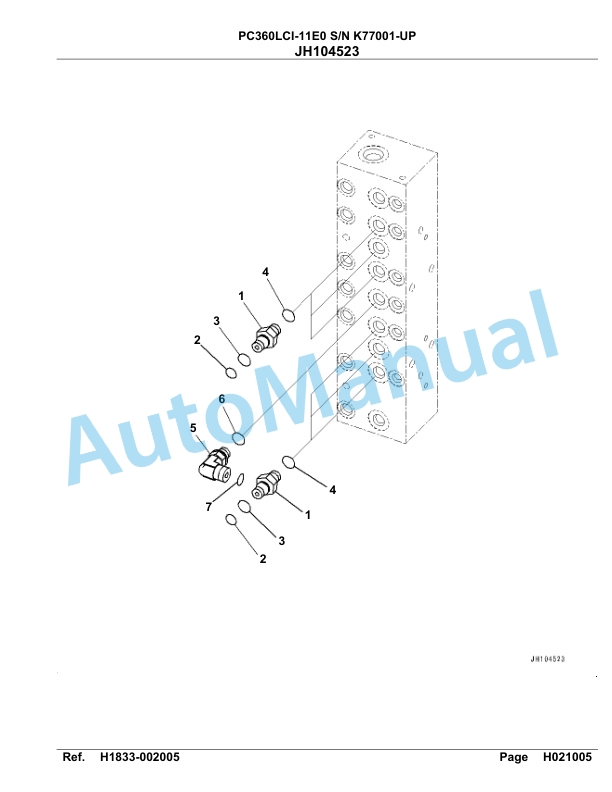 Komatsu PC360LCI-11E0 Hydraulic Excavator Parts Manual PC00095U-3