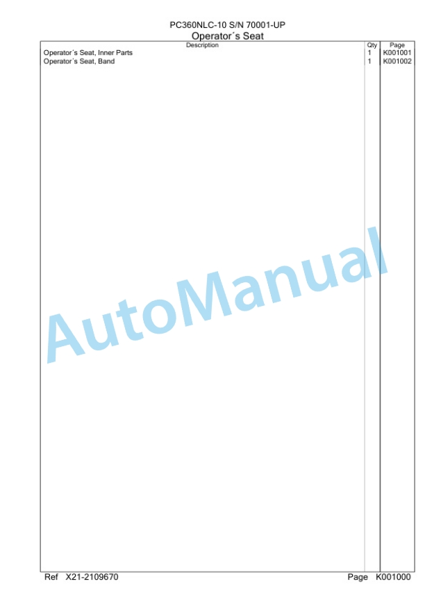 Komatsu PC360NLC-10 Hydraulic Excavator Parts Manual PC0000609U-3