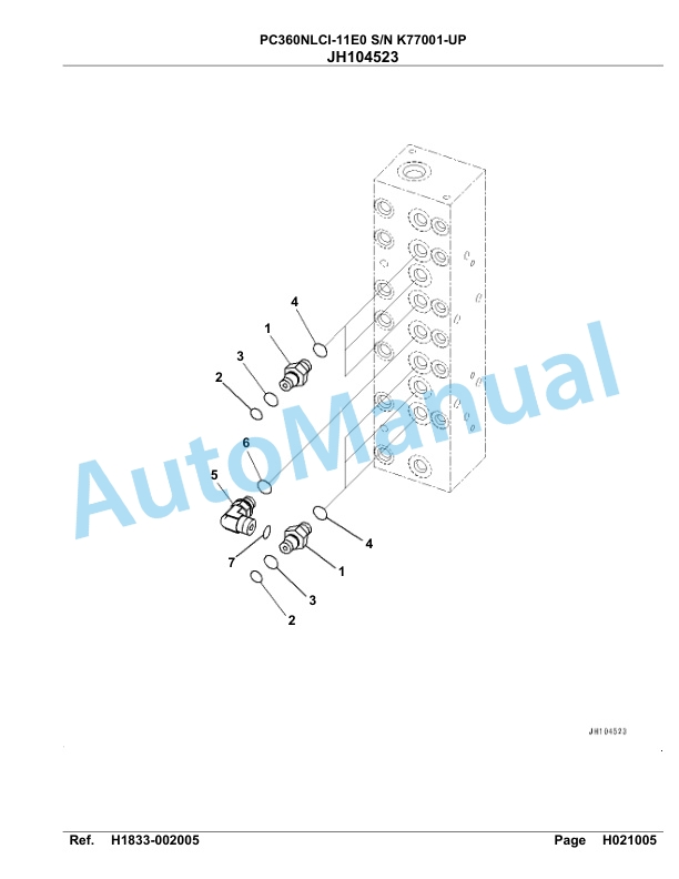 Komatsu PC360NLCI-11E0 Hydraulic Excavator Parts Manual PC00095U-3