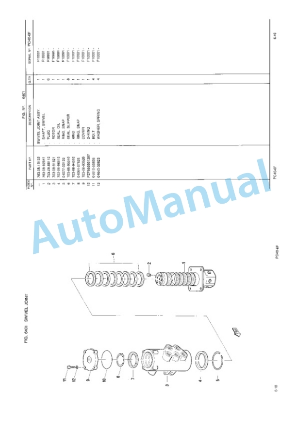 Komatsu PC40-6F Hydraulic Excavator Parts Manual EEPB000500-4