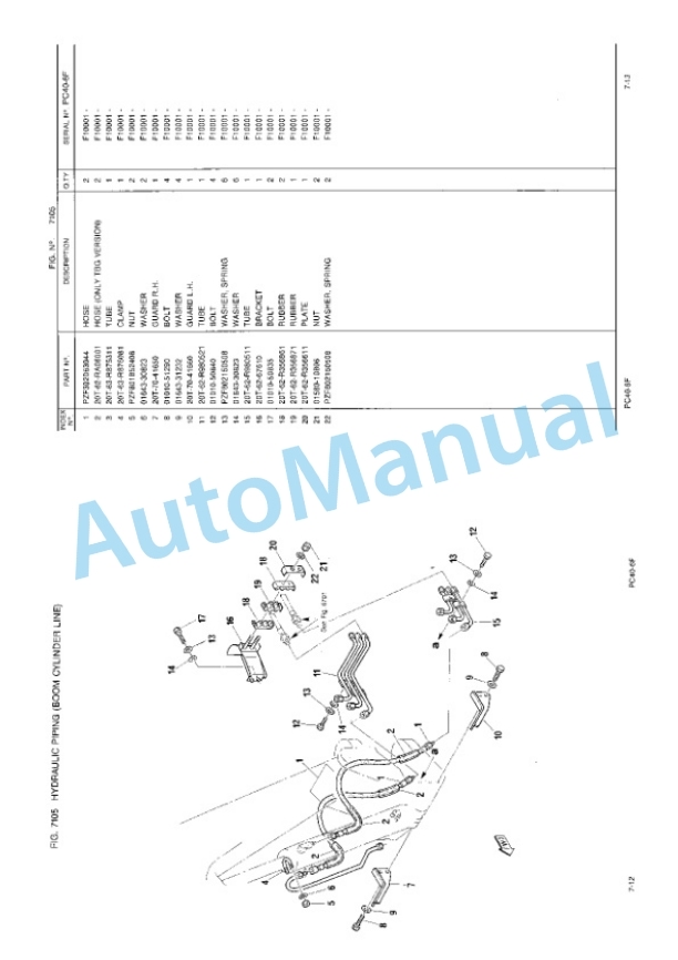 Komatsu PC40-6F Hydraulic Excavator Parts Manual EEPB000500-5