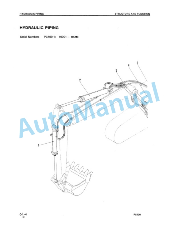 Komatsu PC400-1, PC400LC-1 Hydraulic Excavator Shop Manual SEBM0208A03-3
