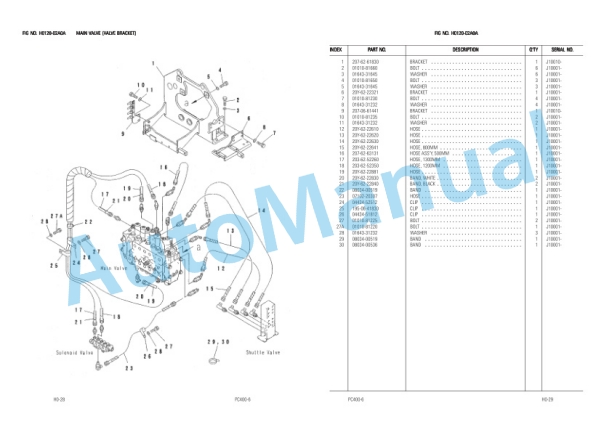 Komatsu PC400-6 Hydraulic Excavator Parts Manual LEPBP40601-3