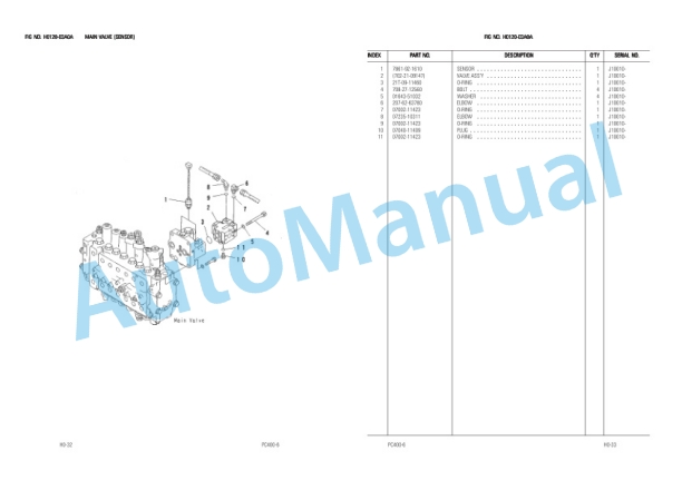 Komatsu PC400-6 Parts Book LEPBP40600-3