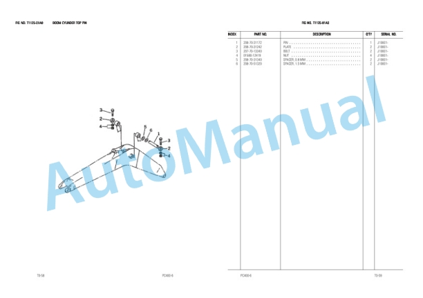 Komatsu PC400-6 Parts Book LEPBP40600-5