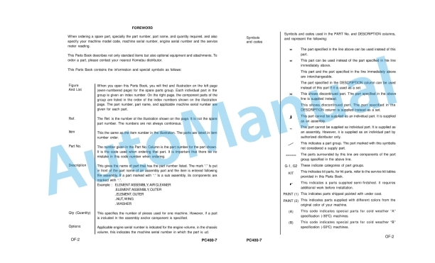 Komatsu PC400-7 Hydraulic Excavator Parts Manual LEPBP40700