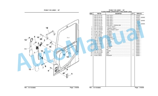Komatsu PC400-7 Hydraulic Excavator Parts Manual LEPBP40700-3
