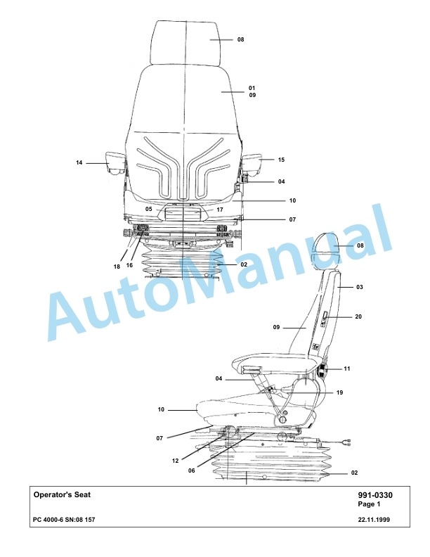 Komatsu PC4000-6 Hydraulic Excavator Parts Manual G08157-5