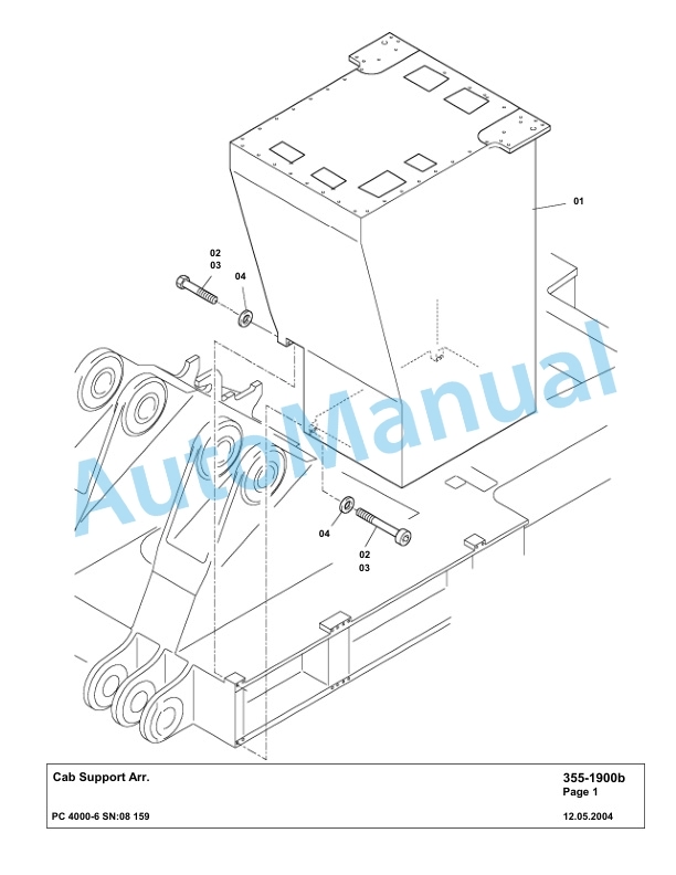 Komatsu PC4000-6 Hydraulic Excavator Parts Manual G08159-3