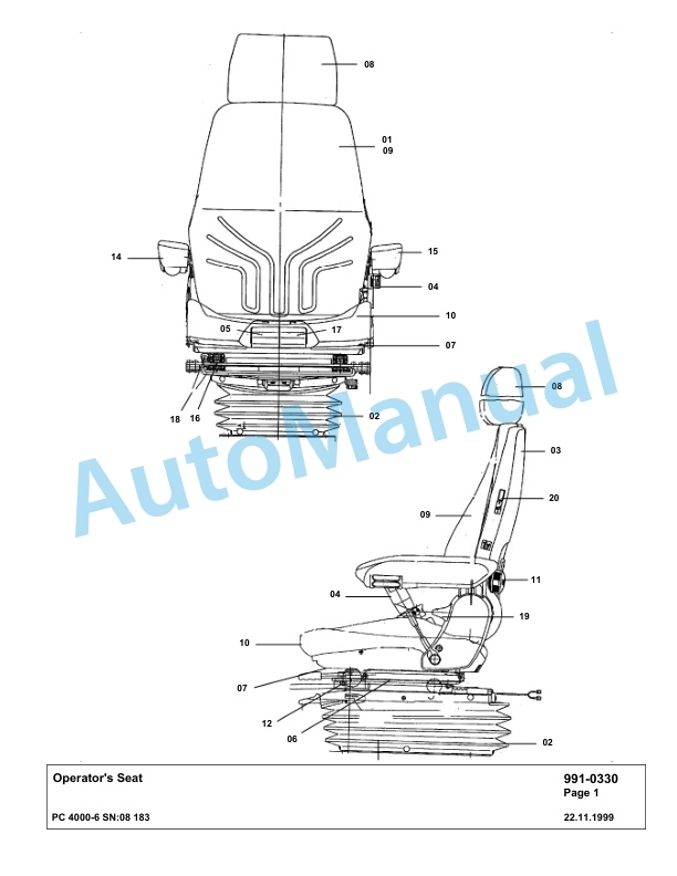 Komatsu PC4000-6 Hydraulic Excavator Parts Manual G08183-5