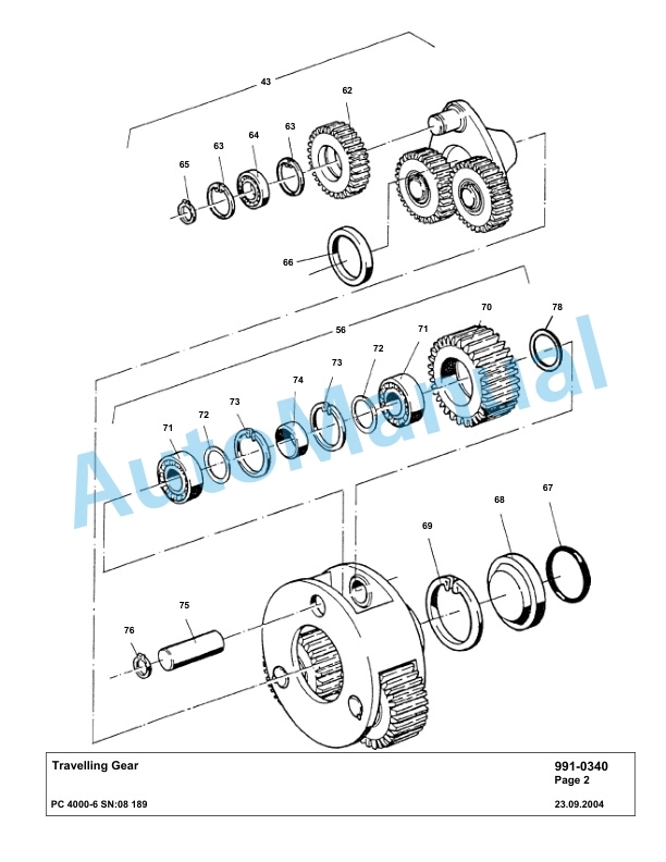 Komatsu PC4000-6 Hydraulic Excavator Parts Manual G08189-5
