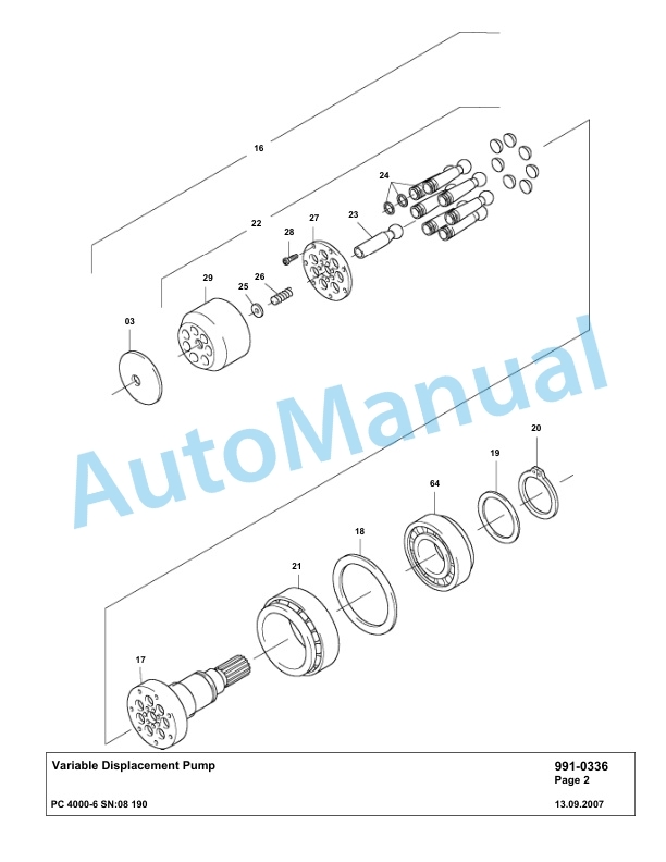 Komatsu PC4000-6 Hydraulic Excavator Parts Manual G08190-5