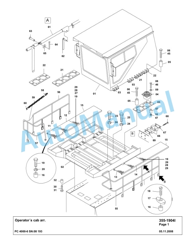 Komatsu PC4000-6 Hydraulic Excavator Parts Manual G08193-3
